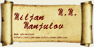 Miljan Manjulov vizit kartica